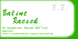 balint racsek business card